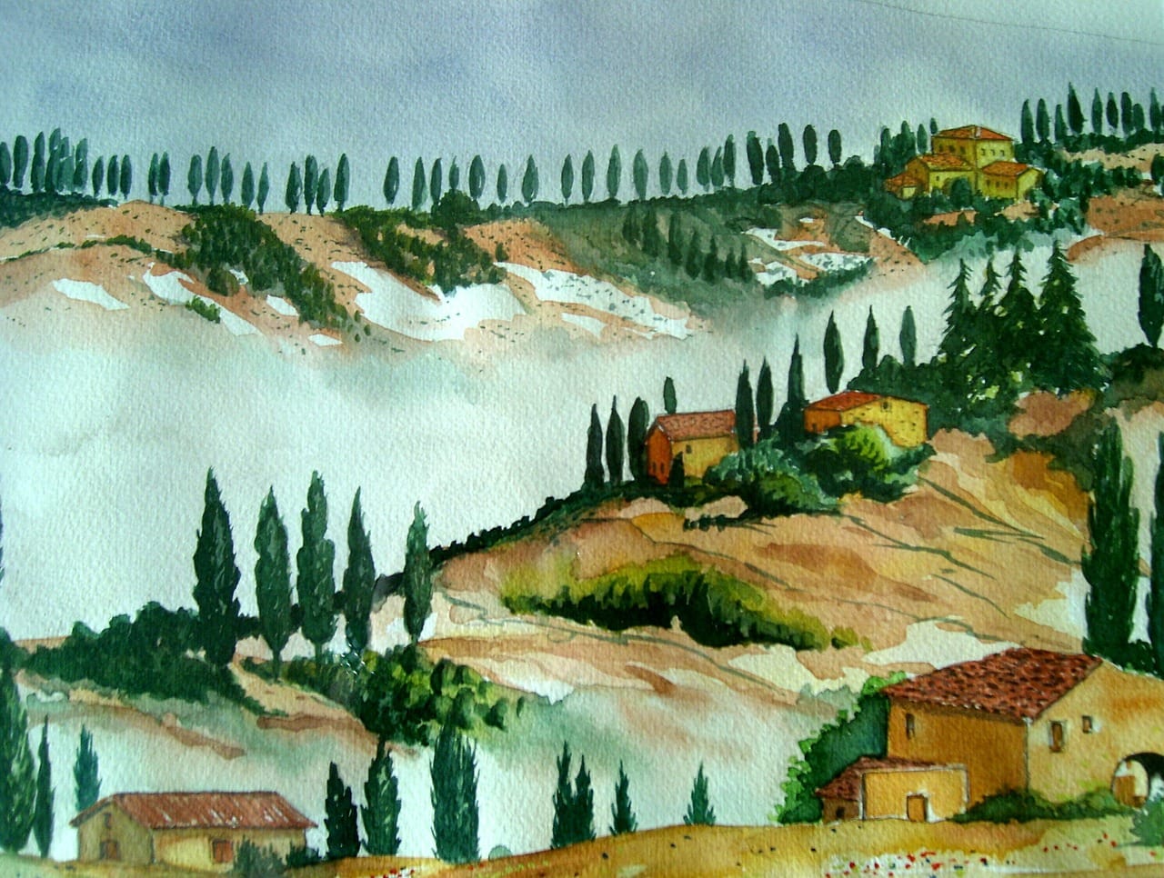 Paint a simple landscape, step by step